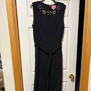 Kate Spade Black Pantsuit with Crystal Accents